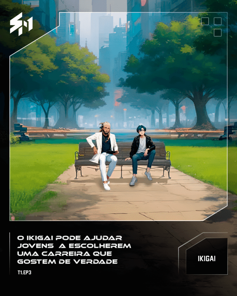 Kai e Dex sentados no parque